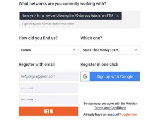 How to register mobidea