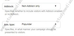 popads campaign setting option intro,studymediabuy.com,popads tutorial