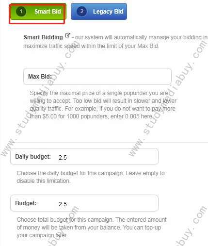 popads campaign setting option intro,studymediabuy.com,popads tutorial