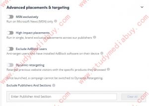 outbrain campaign advanced setting option introduction
