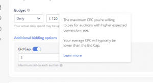 outbrain campaign advanced setting option introduction
